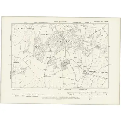 1895 Map of Hampshire & Isle of Wight LX.SW, 1897 Print