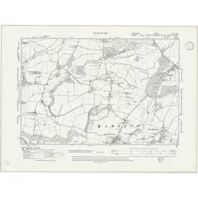 1908 Map of Hampshire & Isle of Wight LXI.NW, 1946 Print