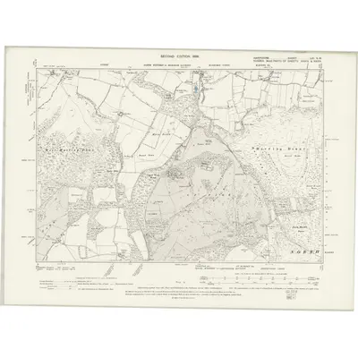 1895 Map of Hampshire & Isle of Wight LXI.SW, 1899 Print