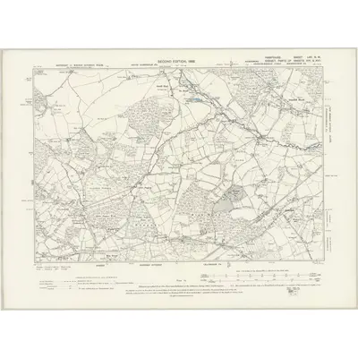 1895 Map of Hampshire & Isle of Wight LXII.NW, 1898 Print