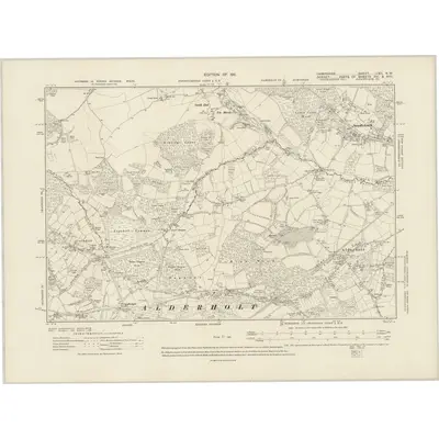 1907 Map of Hampshire & Isle of Wight LXII.NW, 1911 Print