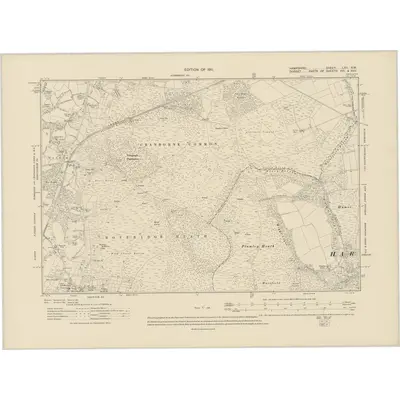 1907 Map of Hampshire & Isle of Wight LXII.SW, 1911 Print