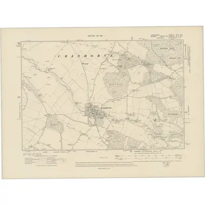 1908 Map of Hampshire & Isle of Wight LXIIA.NE, 1911 Print
