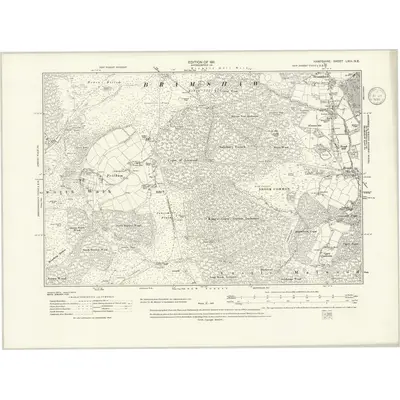 1907 Map of Hampshire & Isle of Wight LXIII.NE, 1936 Print