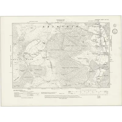 1907 Map of Hampshire & Isle of Wight LXIII.NE, 1943 Print