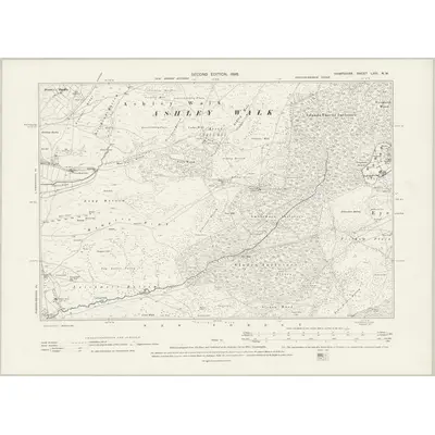 1895 Map of Hampshire & Isle of Wight LXIII.NW, 1898 Print