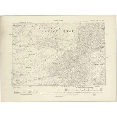 1907 Map of Hampshire & Isle of Wight LXIII.NW, 1909 Print