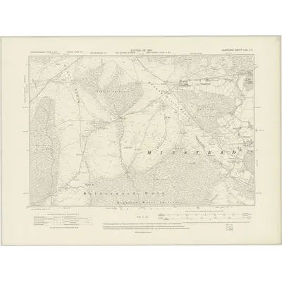 1907 Map of Hampshire & Isle of Wight LXIII.SE, 1910 Print