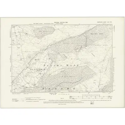 1895 Map of Hampshire & Isle of Wight LXIII.SW, 1898 Print