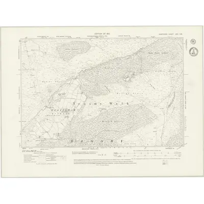 1907 Map of Hampshire & Isle of Wight LXIII.SW, 1943 Print