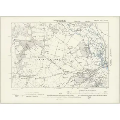 1895 Map of Hampshire & Isle of Wight LXIV.NE, 1897 Print