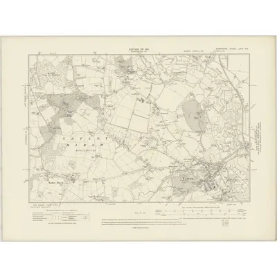 1907 Map of Hampshire & Isle of Wight LXIV.NE, 1911 Print
