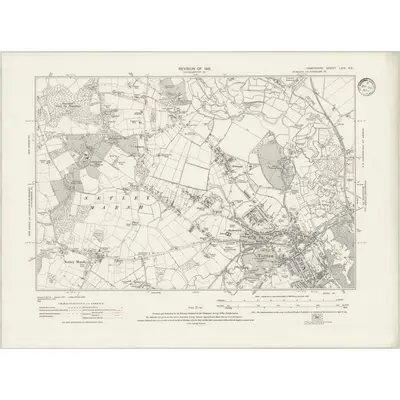 1931 Map of Hampshire & Isle of Wight LXIV.NE, 1933 Print