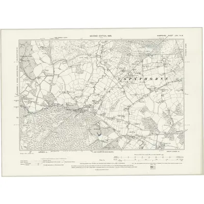 1895 Map of Hampshire & Isle of Wight LXIV.NW, 1898 Print