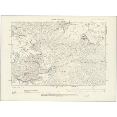 1895 Map of Hampshire & Isle of Wight LXIV.SW, 1898 Print