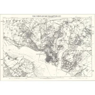 1866 Map of Hampshire & Isle of Wight LXV, 1871 Print
