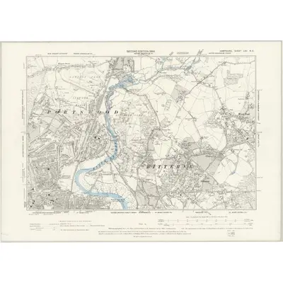 1895 Map of Hampshire & Isle of Wight LXV.NE, 1898 Print