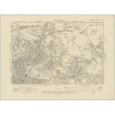 1908 Map of Hampshire & Isle of Wight LXV.NE, 1910 Print