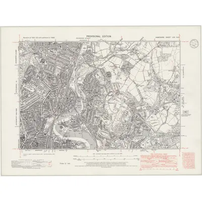 1938 Map of Hampshire & Isle of Wight LXV.NE, 1945 Print