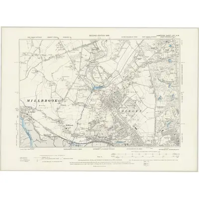 1895 Map of Hampshire & Isle of Wight LXV.NW, 1898 Print