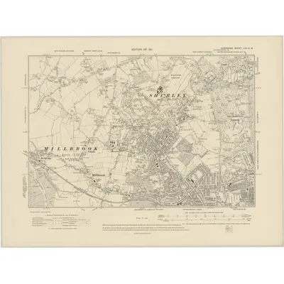 1907 Map of Hampshire & Isle of Wight LXV.NW, 1911 Print
