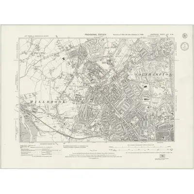 1938 Map of Hampshire & Isle of Wight LXV.NW, 1943 Print
