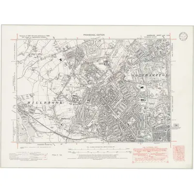 1938 Map of Hampshire & Isle of Wight LXV.NW, 1946 Print