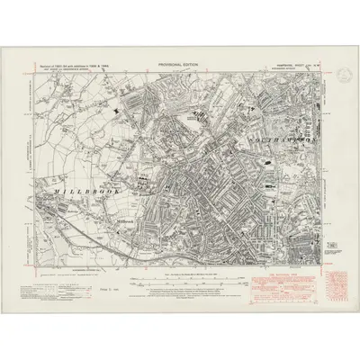 1938 Map of Hampshire & Isle of Wight LXV.NW, 1947 Print