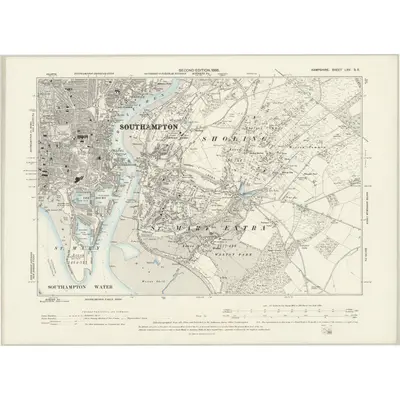 1895 Map of Hampshire & Isle of Wight LXV.SE, 1898 Print