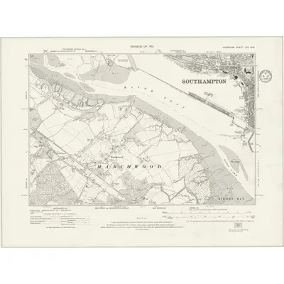 1931 Map of Hampshire & Isle of Wight LXV.SW, 1935 Print
