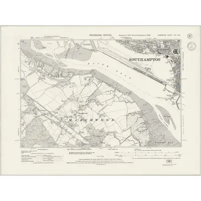 1938 Map of Hampshire & Isle of Wight LXV.SW, 1943 Print