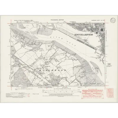 1938 Map of Hampshire & Isle of Wight LXV.SW, 1946 Print