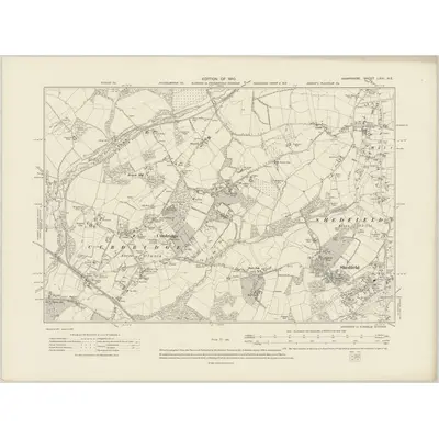 1907 Map of Hampshire & Isle of Wight LXVI.NE, 1910 Print