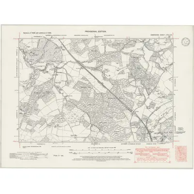 1938 Map of Hampshire & Isle of Wight LXVI.SE, 1946 Print