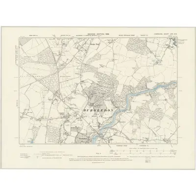 1895 Map of Hampshire & Isle of Wight LXVI.SW, 1898 Print