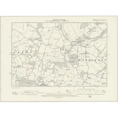 1895 Map of Hampshire & Isle of Wight LXVII.NE, 1897 Print