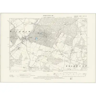 1895 Map of Hampshire & Isle of Wight LXVII.SW, 1897 Print