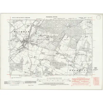 1938 Map of Hampshire & Isle of Wight LXVII.SW, 1947 Print