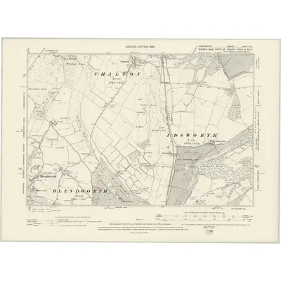 1895 Map of Hampshire & Isle of Wight LXVIII.NE, 1898 Print