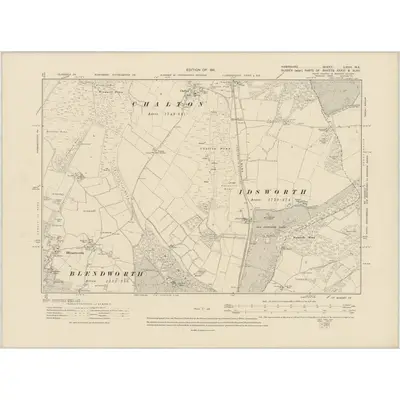 1908 Map of Hampshire & Isle of Wight LXVIII.NE, 1911 Print