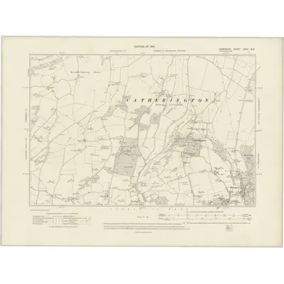1908 Map of Hampshire & Isle of Wight LXVIII.NW, 1910 Print