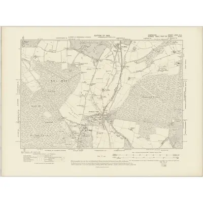 1907 Map of Hampshire & Isle of Wight LXVIII.SE, 1909 Print