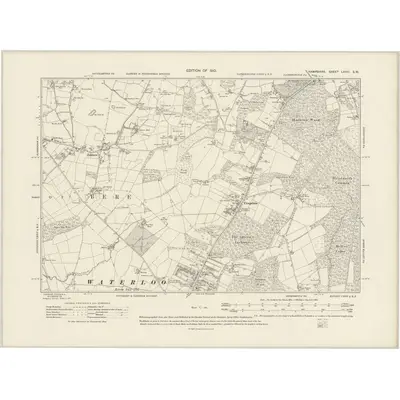 1907 Map of Hampshire & Isle of Wight LXVIII.SW, 1910 Print