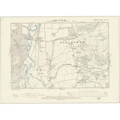 1895 Map of Hampshire & Isle of Wight LXX.NE, 1898 Print