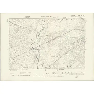1895 Map of Hampshire & Isle of Wight LXX.SW, 1898 Print
