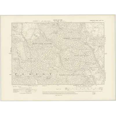 1907 Map of Hampshire & Isle of Wight LXXI.NE, 1910 Print