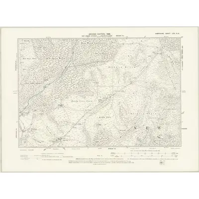 1895 Map of Hampshire & Isle of Wight LXXI.NW, 1898 Print