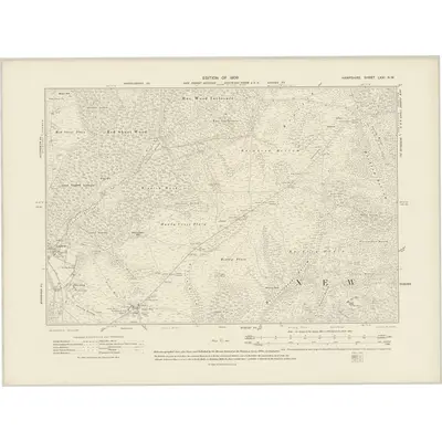 1907 Map of Hampshire & Isle of Wight LXXI.NW, 1909 Print