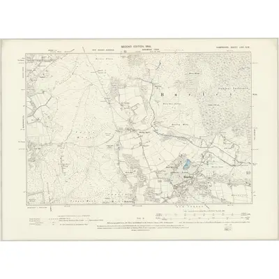 1895 Map of Hampshire & Isle of Wight LXXI.SW, 1898 Print