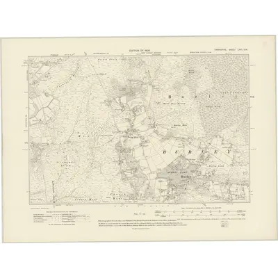 1907 Map of Hampshire & Isle of Wight LXXI.SW, 1909 Print